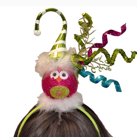 Christmas Lime Green DoDo Bird Headband. Adult Christmas Headband, Christmas Top - Picture 8 of 16